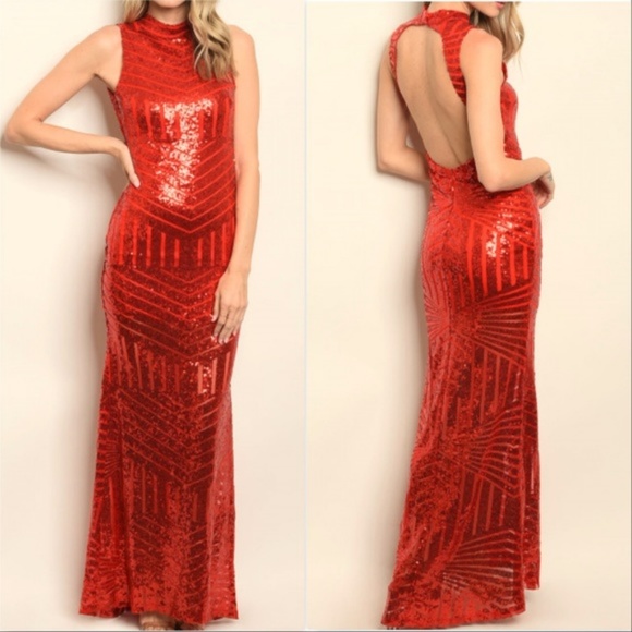 💋LAST 1💋 "Scarlett" SEQUIN GOWN - Picture 2 of 4